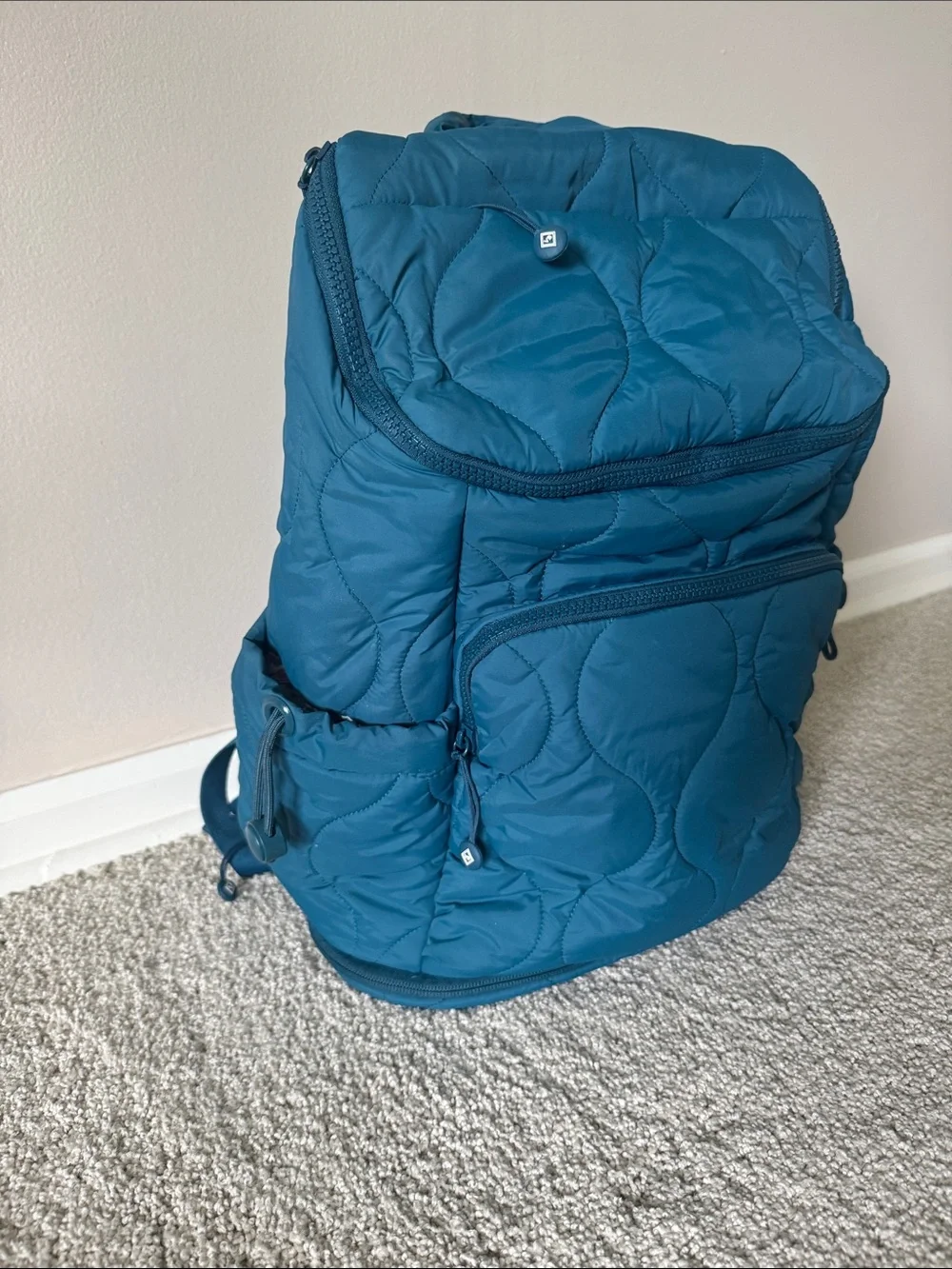 Vera Bradley Teal Quilted Backpack with Top Handle